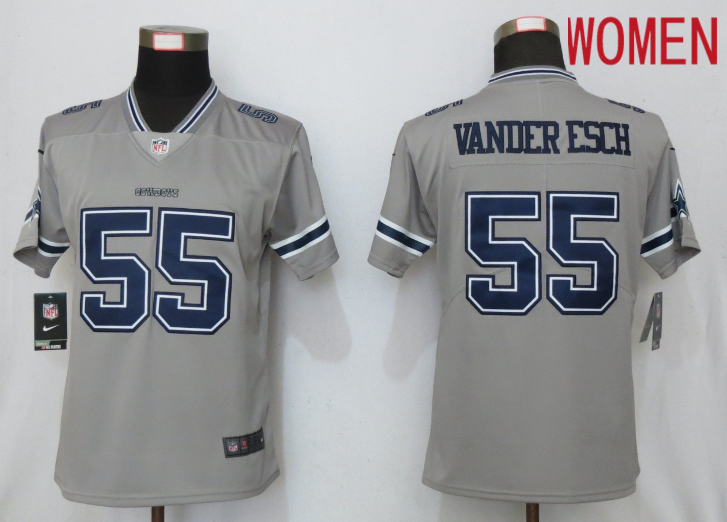 Women Dallas Cowboys #55 Vander esch 2019 Vapor Untouchable Nike Gray Inverted Elite Playe NFL Jerseys